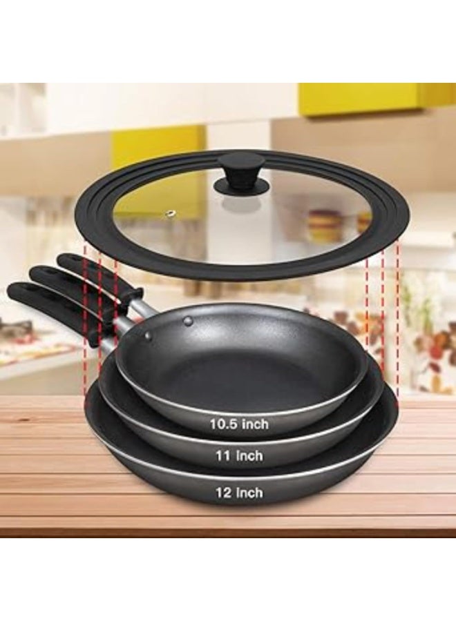 Bukela Universal Lid for Pots And Pans, Heat Resistant Food Safe Skillet Lid With Silicone Rims And Steam Vented, Silicone Universal Lid Fits All 24 To 28cm Diameter Cookware, Dishwasher Safe - Image 3
